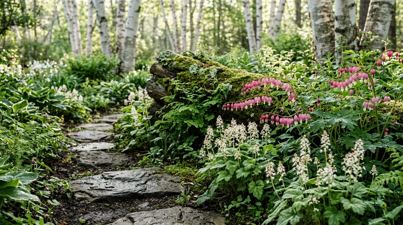 Shade Garden With Curved Path
